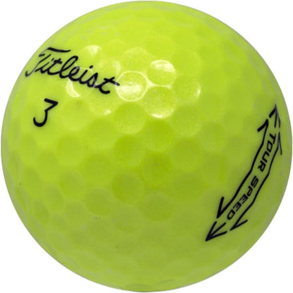 LostGolfBalls - 12 Yellow Tour Speed Golf Balls in Pristine Condition, 2023 Year Model, Like New Quality, No Logos, No Player Markings, Recycled Used Golf Balls, Yellow