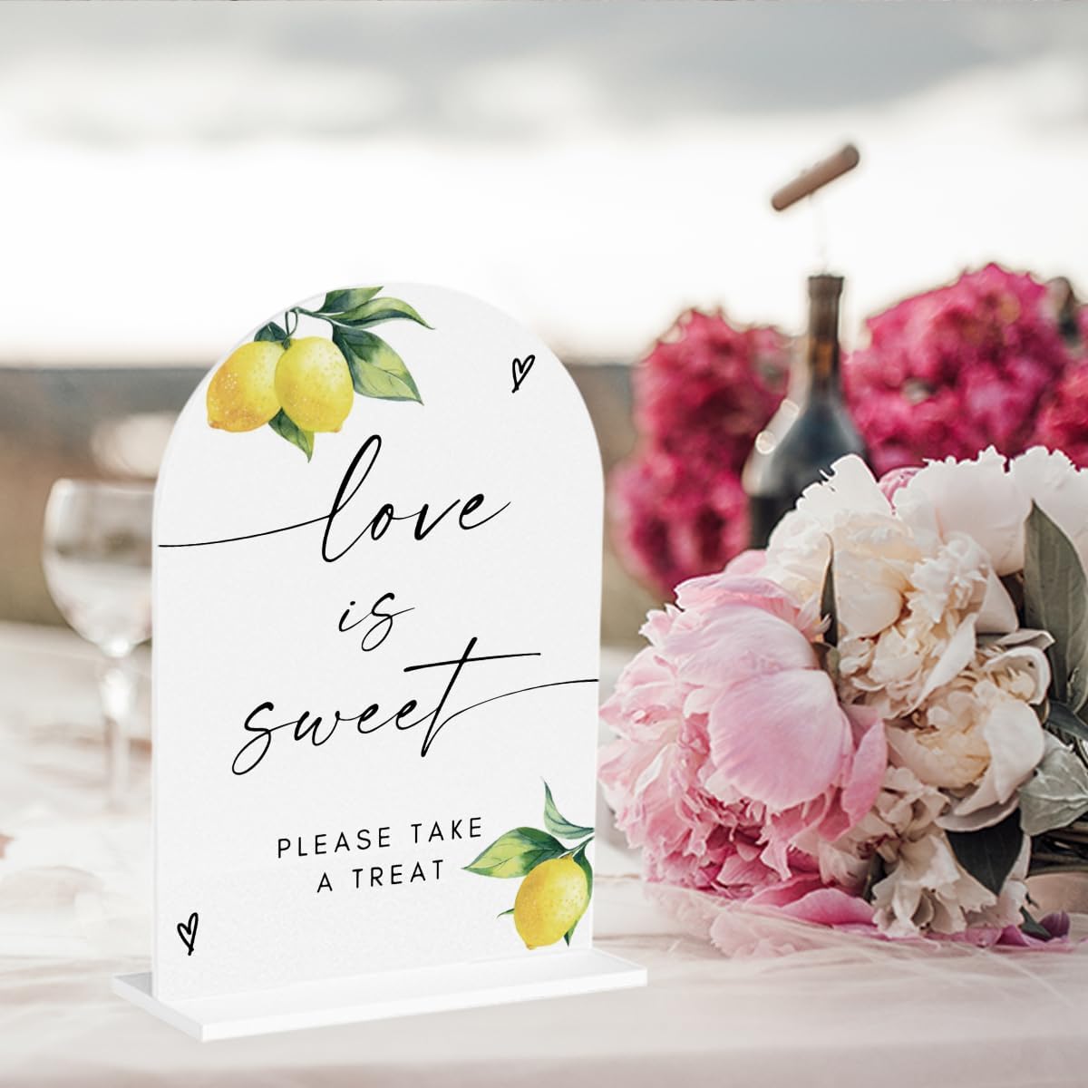 Lemon Love Is Sweet Take A Treat Acrylic Sign Dessert Table Dessert Bar Sign Wedding Engagement Bridal Shower Decor for Party Event Ceremony Reception Table Desk Decor 5"x7"