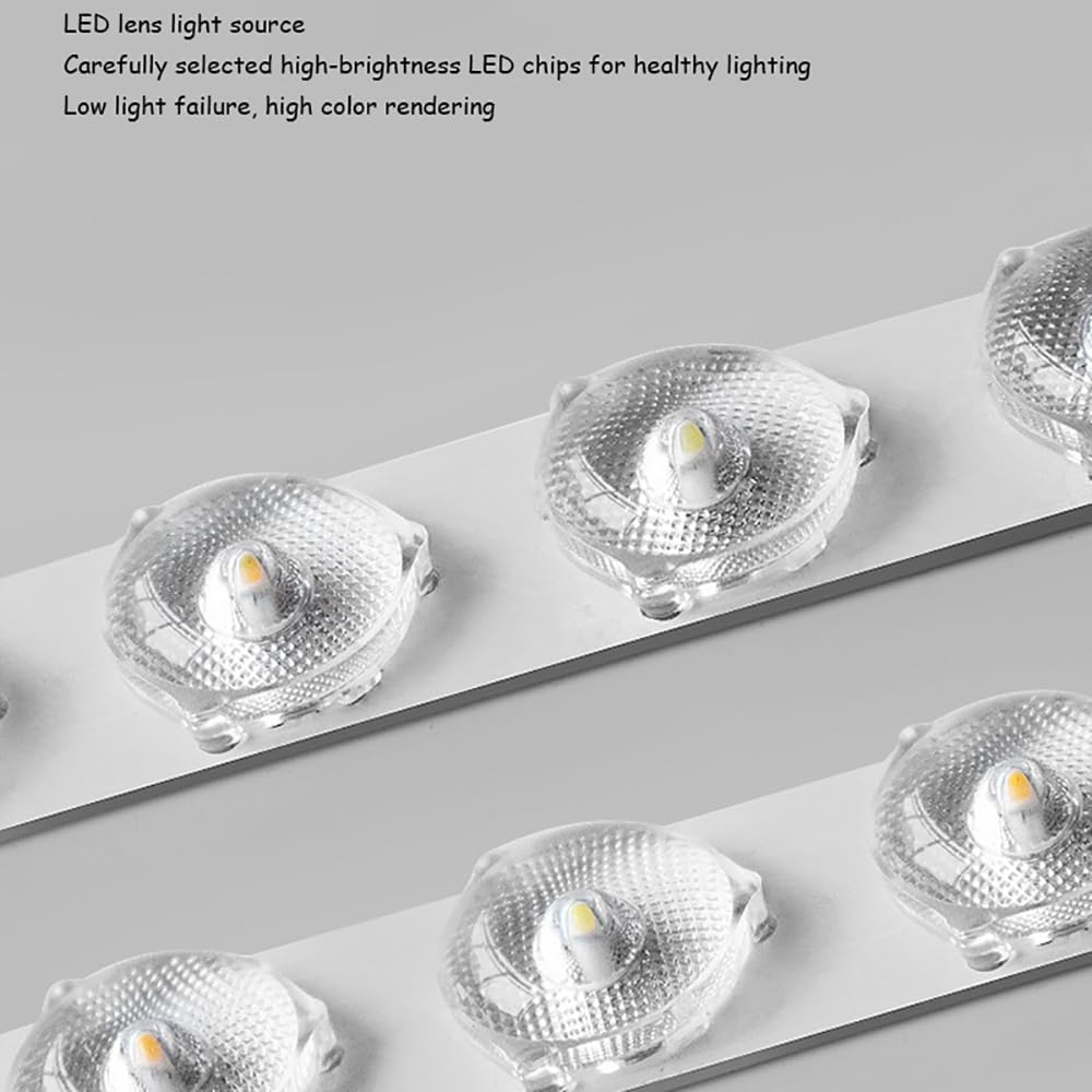 LED Modern Wood Recessed Ceiling Lights, 24 Inch - 54W Dimmable 3000K-6000K Living Room Bedroom Flush Mount Ceiling Lamp