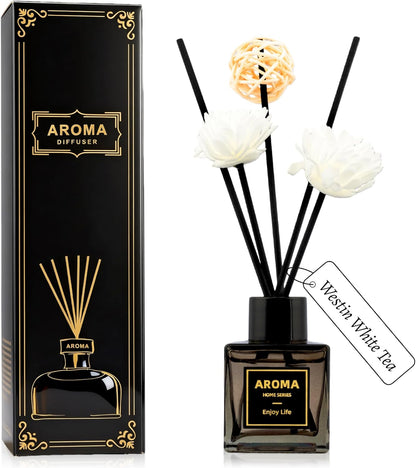 Reed Diffuser Set, 1.7 oz Scent Diffuser with Sticks, Lemon Scent for Bathroom Accessories Shelf Decor, Air Fresheners for Home, Home Fragrance Products, House Office Room Decor Aesthetic & Gift