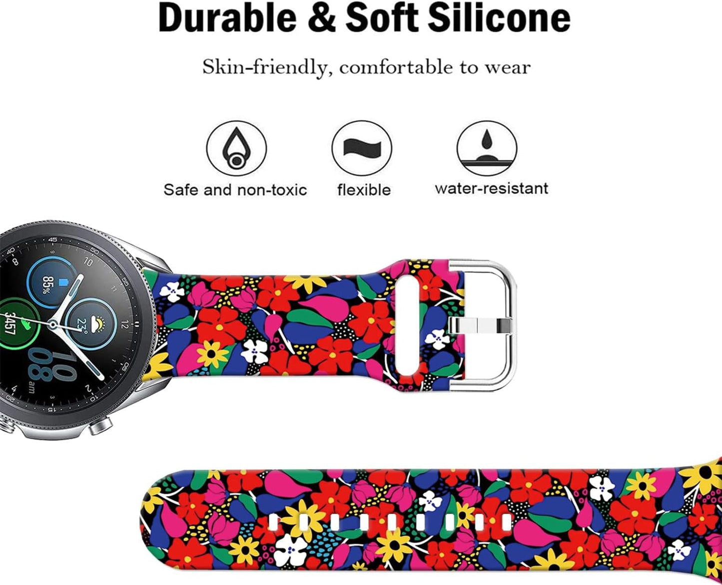 Cartoon Watch Bands Compatible with Samsung Galaxy Watch 46mm/ Galaxy Watch 3 45mm/Samsung Gear S3 Frontier/Classic Strap,Soft Silicone 22mm Replacement Wristband Sport Strap for Men Women.