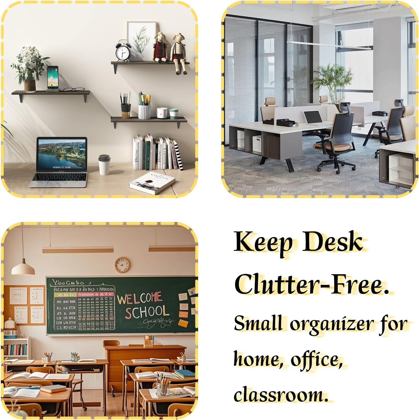 Small Drawer Organizer for Desk, 7.1" x 3.8" x 4.6" Mini Desktop Drawer Organizer with 9 Clear Drawers, Compact Craft & Office Supplies Organizer for Home School (Yellow)