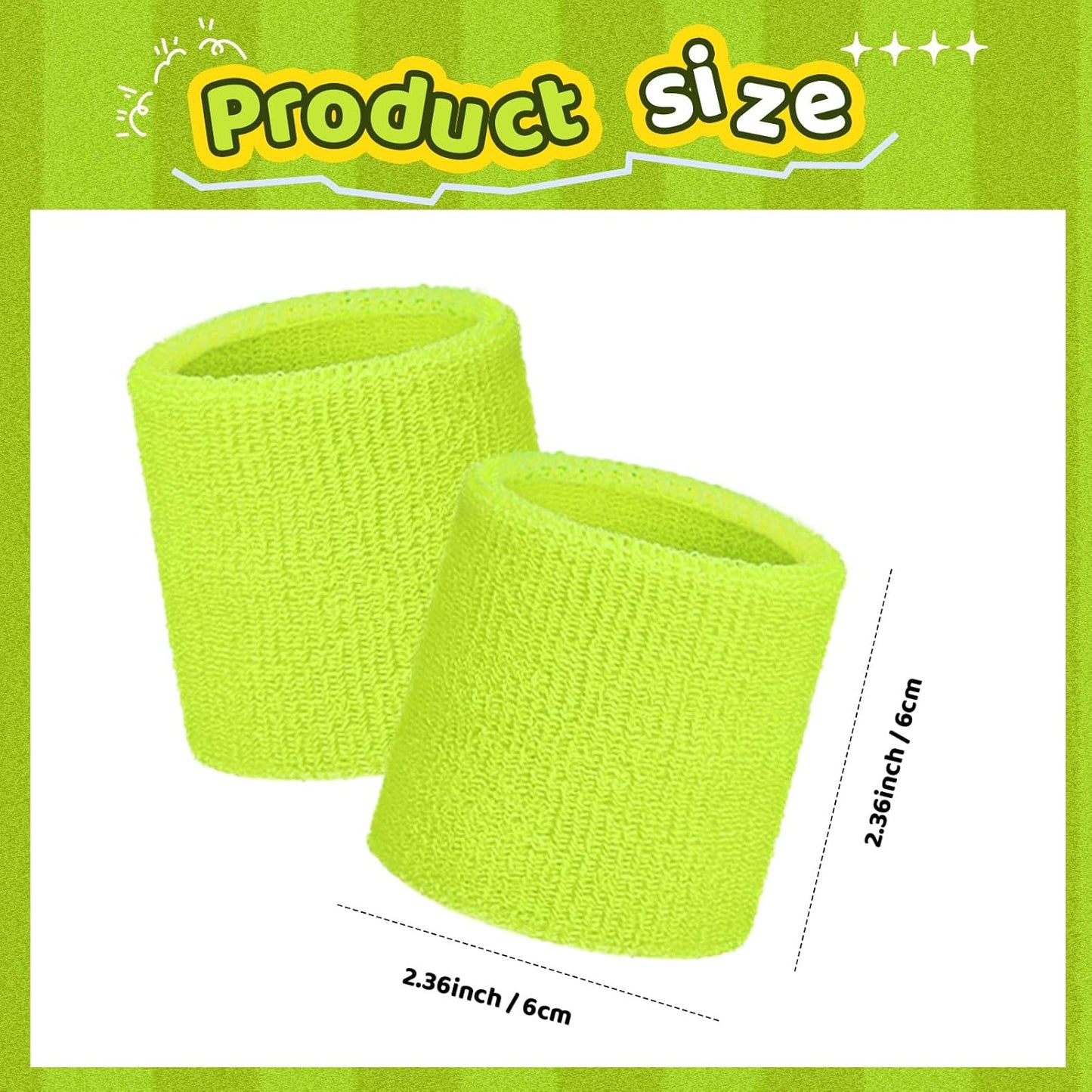 12 Pcs Wristbands Sweatband for Women Men, Neon 80s Sport Wrist Bands for Baseball Basketball Football Tennis Soccer Team Gymnastics Spirit Absorbent Sweatbands
