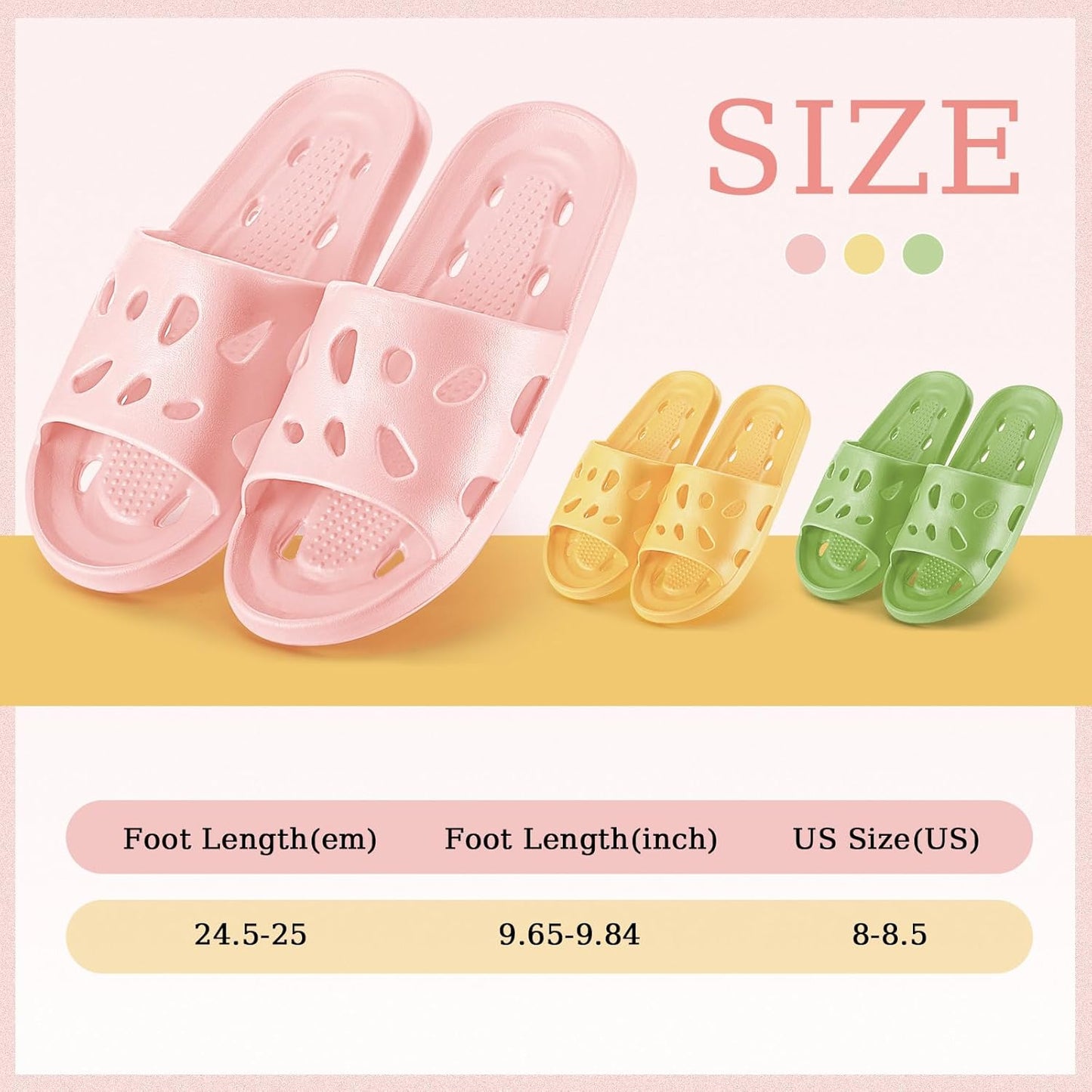 3 Pairs Shower Shoes Bulk Women Men Bathroom Shower Slippers Quick Drying Non Slip for Home Pool Beach Indoor