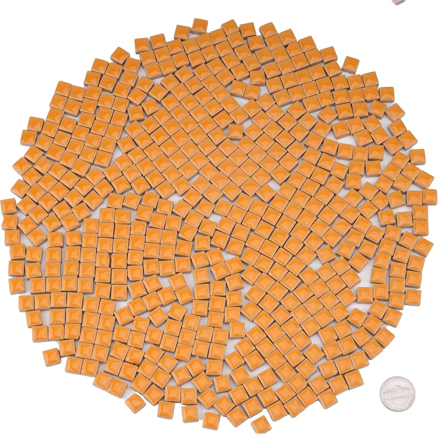 Ceramic Square Mosaic Tiles for Crafts, 10mm Small Tiles for Detailed DIY Jewelry Boxes & Art Project, Essential Mosaic Supplies - 0.5 lb/Approx 230 Pcs (Canary Yellow)