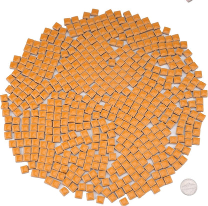 Ceramic Square Mosaic Tiles for Crafts, 10mm Small Tiles for Detailed DIY Jewelry Boxes & Art Project, Essential Mosaic Supplies - 0.5 lb/Approx 230 Pcs (Canary Yellow)