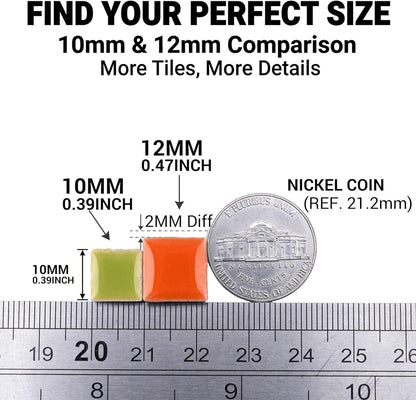Ceramic Square Mosaic Tiles for Crafts, 10mm Small Tiles for Detailed DIY Jewelry Boxes & Art Project, Essential Mosaic Supplies - 0.5 lb/Approx 230 Pcs (Canary Yellow)
