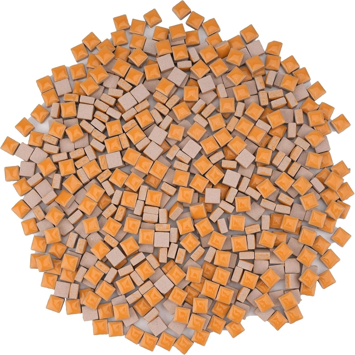 Ceramic Square Mosaic Tiles for Crafts, 10mm Small Tiles for Detailed DIY Jewelry Boxes & Art Project, Essential Mosaic Supplies - 0.5 lb/Approx 230 Pcs (Canary Yellow)