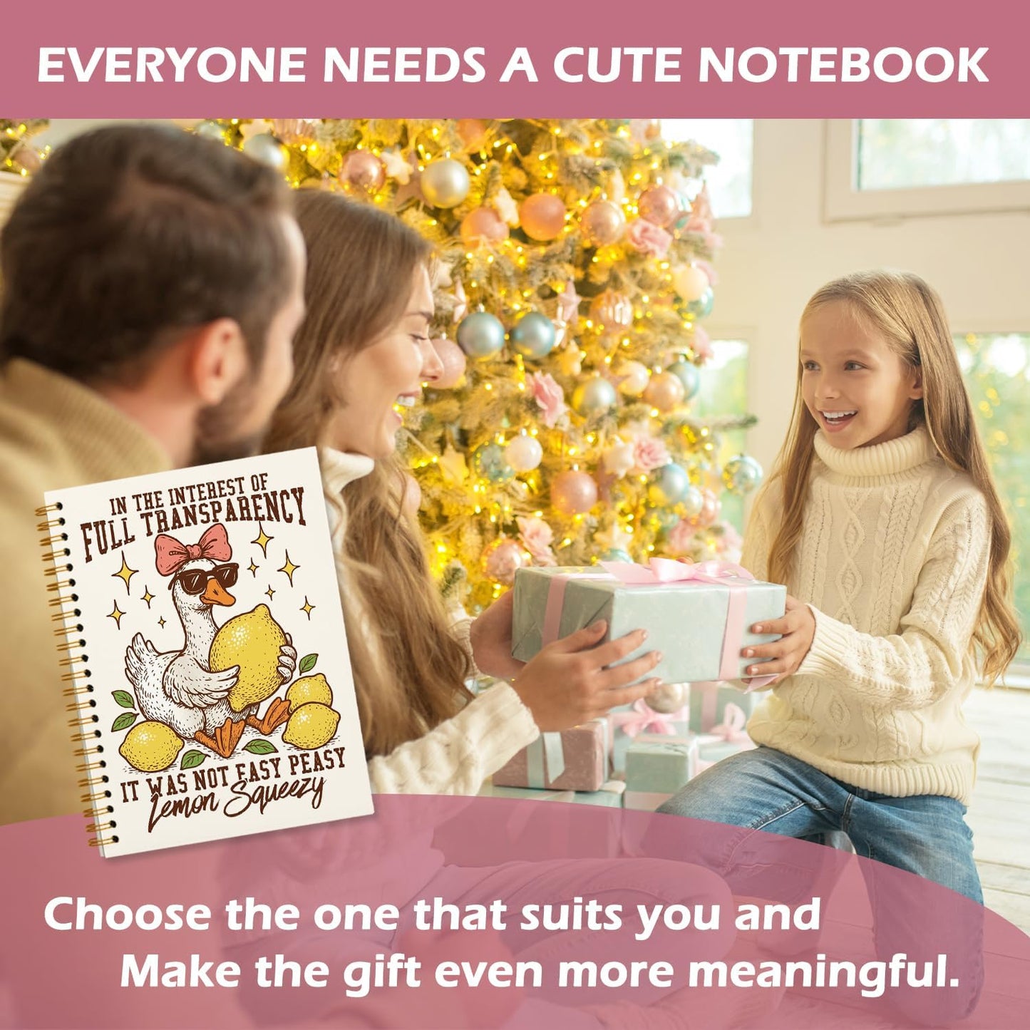 Summer Silly Goose Lemon Journal Notebook 5.5x8.3 | Lemon Goose Gifts for Teen Girls Women; Funny Notebooks for College Work School Office Note Taking