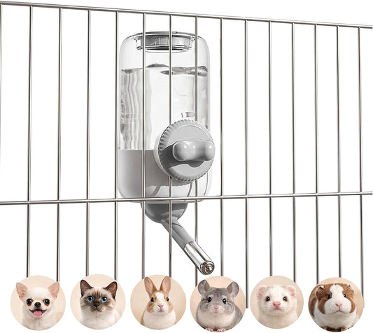 30oz Ball-Tip Hanging Water Bottle for Small Animal Cage Yellow | Visible Water Level， Controlled Drinking Flow， Helps Keep Bedding Drier， External Mount Saves Cage Space