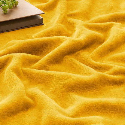 Fleece Blanket Soft Plush Twin Size Blanket Yellow 60"x80" | Ultra Soft Fleece, Plush Microfiber, Lightweight Warmth, All Season Comfort, Fade Resistant, Machine Washable, Couch Sofa Bed