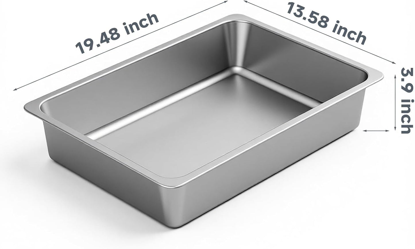 Large Stainless Steel Cat Litter Box Low Entry, Non-Stick | Solid Metal Box, Odor Free, Non Stick, Rust Proof, Easy to Clean, Ideal for Cats, Kittens, Multi-cat & Rabbits, Indoor Use