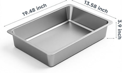 Large Stainless Steel Cat Litter Box Low Entry, Non-Stick | Solid Metal Box, Odor Free, Non Stick, Rust Proof, Easy to Clean, Ideal for Cats, Kittens, Multi-cat & Rabbits, Indoor Use