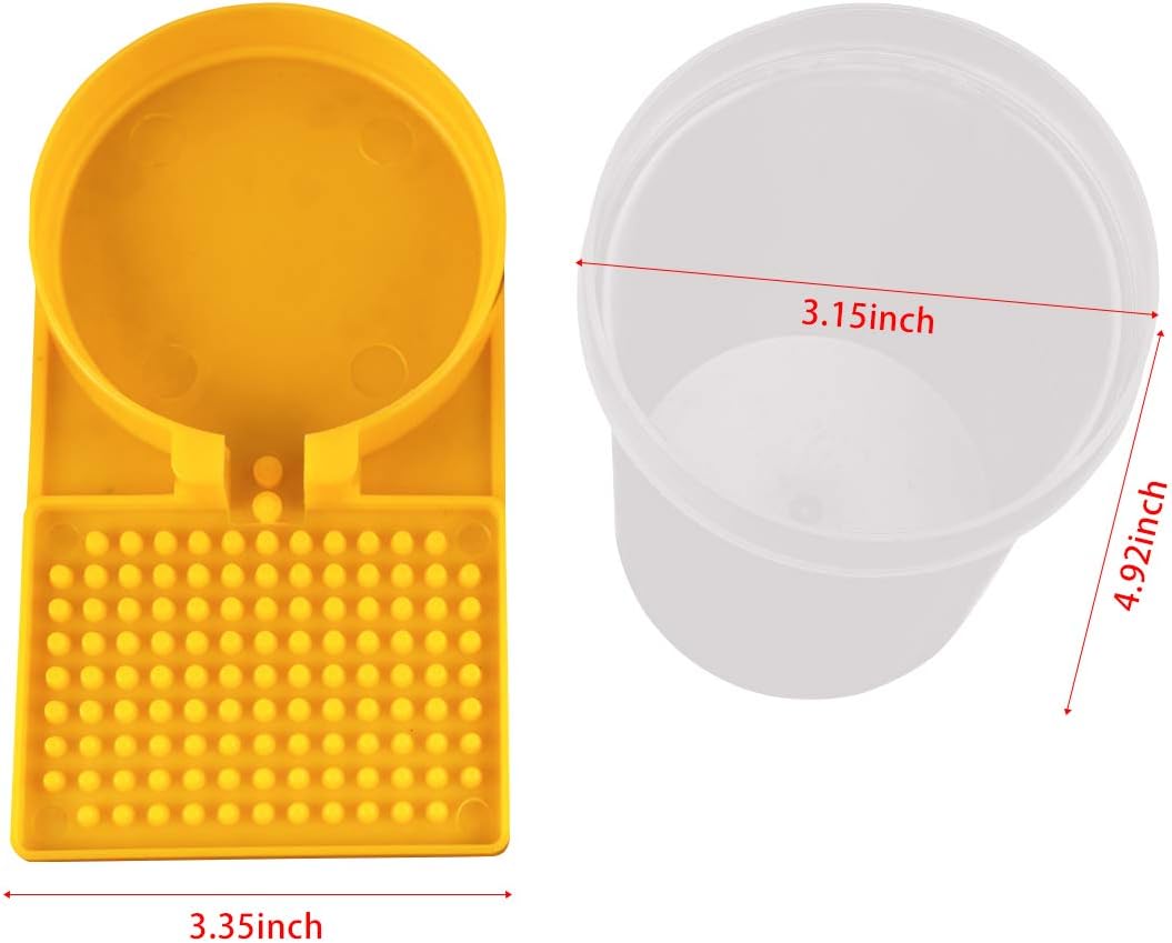 2 Pack Beehive Beekeeping Water Dispenser Bee Drinking Beekeeping Equipment Honey Beehive Entrance Feeder Nest Beekeeper Tools (White and Yellow)