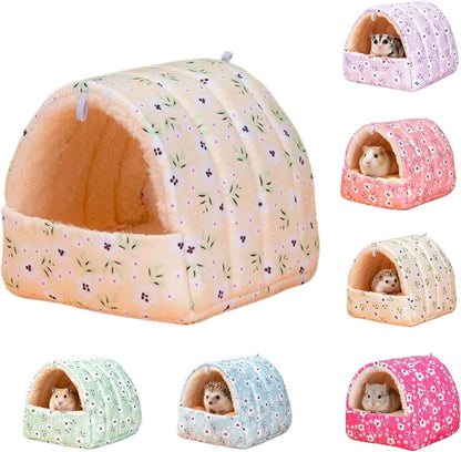 Small Pet Bed Pocket Pet Hideaway Small Animal Hideout Soft Bed (Yellow, S) | Small Pet House Cage Accessories Soft Guinea Pig Bed Dwarf Hamster Hideout Young Chinchilla Mini Hedgehog Baby Squirrel Bed