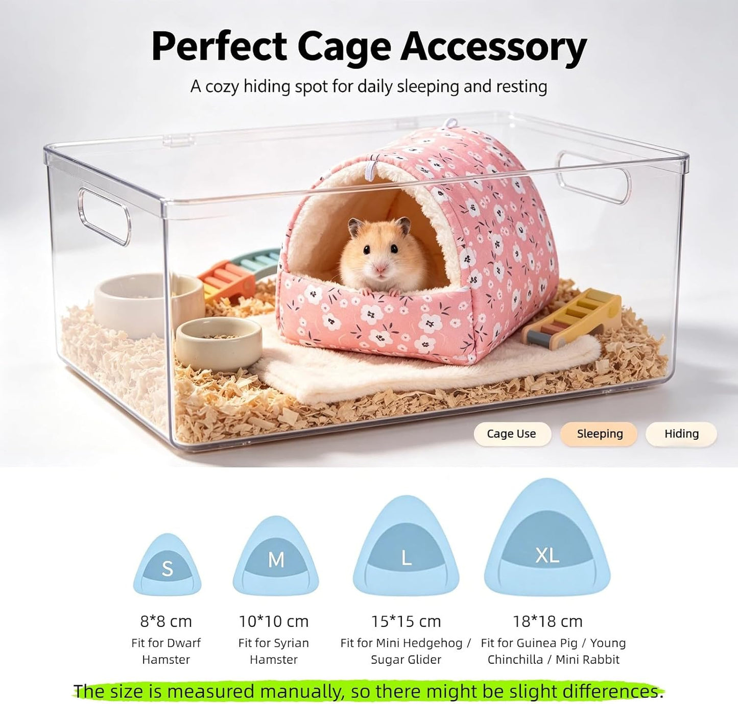 Small Pet Bed Pocket Pet Hideaway Small Animal Hideout Soft Bed (Yellow, S) | Small Pet House Cage Accessories Soft Guinea Pig Bed Dwarf Hamster Hideout Young Chinchilla Mini Hedgehog Baby Squirrel Bed