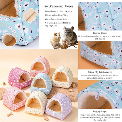 Small Pet Bed Pocket Pet Hideaway Small Animal Hideout Soft Bed (Yellow, S) | Small Pet House Cage Accessories Soft Guinea Pig Bed Dwarf Hamster Hideout Young Chinchilla Mini Hedgehog Baby Squirrel Bed