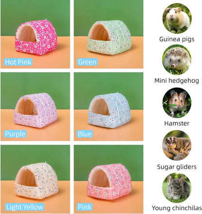 Small Pet Bed Pocket Pet Hideaway Small Animal Hideout Soft Bed (Yellow, S) | Small Pet House Cage Accessories Soft Guinea Pig Bed Dwarf Hamster Hideout Young Chinchilla Mini Hedgehog Baby Squirrel Bed