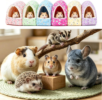 Small Pet Bed Pocket Pet Hideaway Small Animal Hideout Soft Bed (Yellow, S) | Small Pet House Cage Accessories Soft Guinea Pig Bed Dwarf Hamster Hideout Young Chinchilla Mini Hedgehog Baby Squirrel Bed