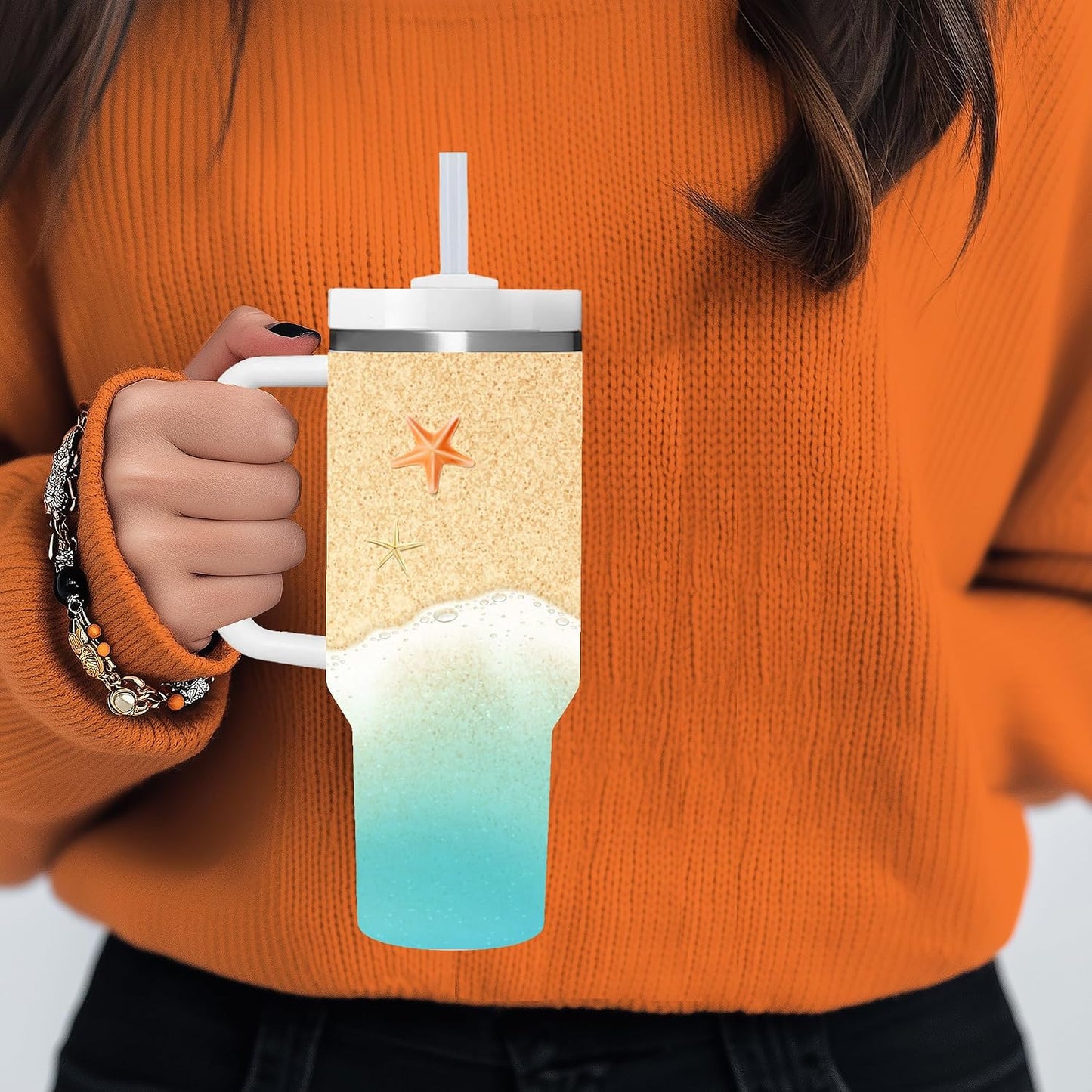 40 OZ Lemon Tumbler with Handle.lemon lover gifts.Unique Christmas Birthday Gifts for Lemon Lover.Personalized 40 OZ Lemons Tumbler Gifts for Women Men.