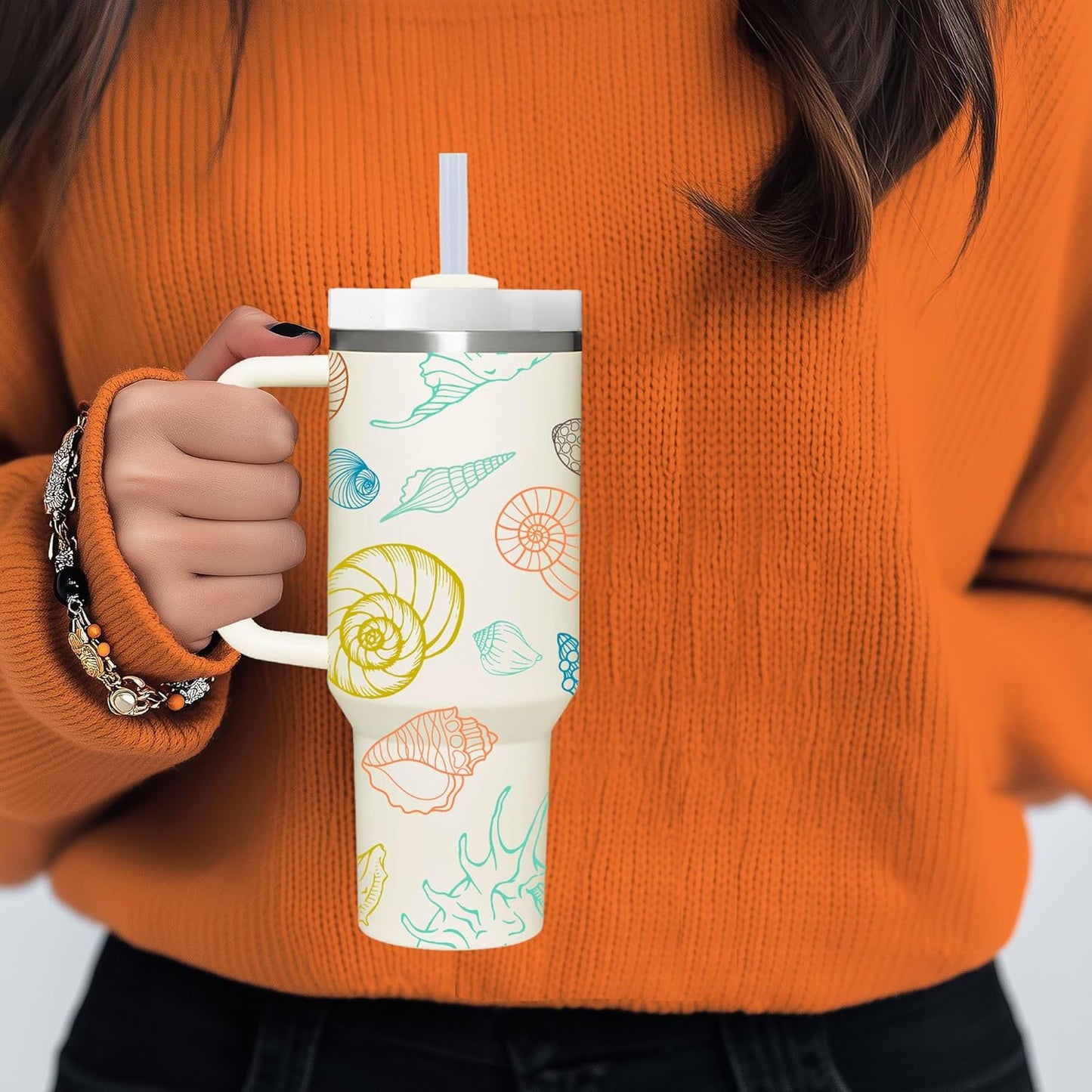 40 OZ Lemon Tumbler with Handle.lemon lover gifts.Unique Christmas Birthday Gifts for Lemon Lover.Personalized 40 OZ Lemons Tumbler Gifts for Women Men.