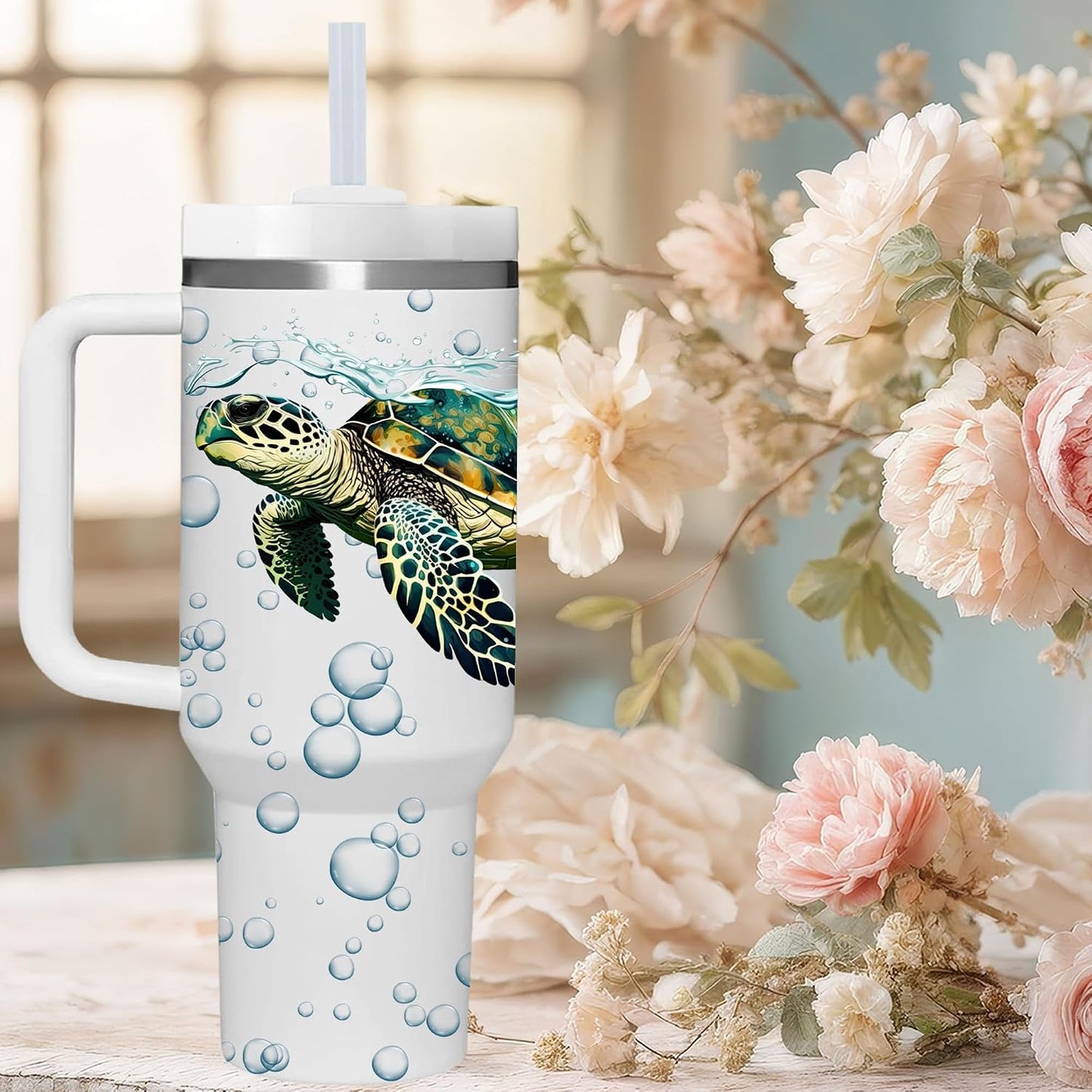 40 OZ Lemon Tumbler with Handle.lemon lover gifts.Unique Christmas Birthday Gifts for Lemon Lover.Personalized 40 OZ Lemons Tumbler Gifts for Women Men.