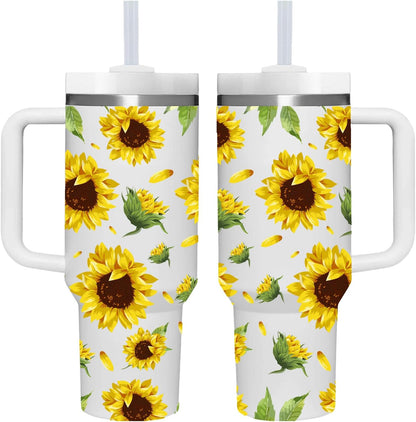 40 OZ Lemon Tumbler with Handle.lemon lover gifts.Unique Christmas Birthday Gifts for Lemon Lover.Personalized 40 OZ Lemons Tumbler Gifts for Women Men.