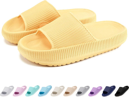Cloud Slides for Kids, Toddler Boys Girls Pillow Shower Bathroom Slippers, Non-Slip Open Toe Super Soft Comfy Thick Sole Home House Beach Clouds Cushion Slide Sandals for Indoor Outdoor Shoes