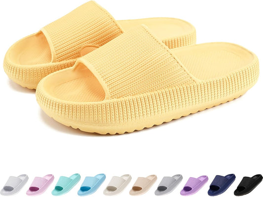 Cloud Slides for Kids, Toddler Boys Girls Pillow Shower Bathroom Slippers, Non-Slip Open Toe Super Soft Comfy Thick Sole Home House Beach Clouds Cushion Slide Sandals for Indoor Outdoor Shoes