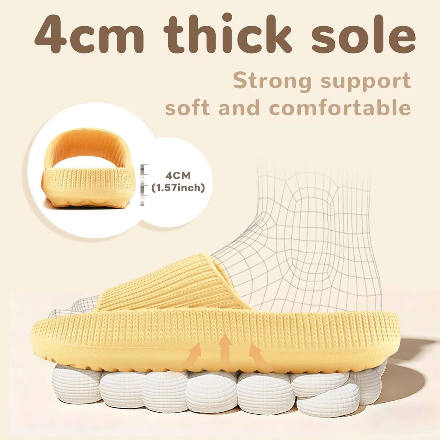 Cloud Slides for Kids, Toddler Boys Girls Pillow Shower Bathroom Slippers, Non-Slip Open Toe Super Soft Comfy Thick Sole Home House Beach Clouds Cushion Slide Sandals for Indoor Outdoor Shoes