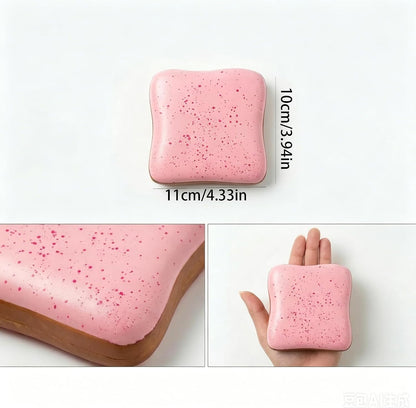 2PCS Soft Bread Butter Squishy Toy,Slow Rising Squishy Funny Novelty Sensory Fidget Toy, Portable Squishy Play Toy for Anxiety Calming, Party Favor(Pink/White)