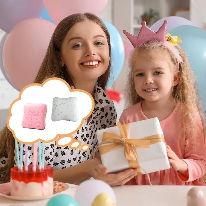 2PCS Soft Bread Butter Squishy Toy,Slow Rising Squishy Funny Novelty Sensory Fidget Toy, Portable Squishy Play Toy for Anxiety Calming, Party Favor(Pink/White)