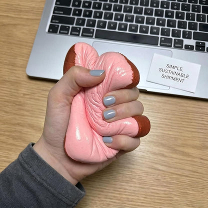 2PCS Soft Bread Butter Squishy Toy,Slow Rising Squishy Funny Novelty Sensory Fidget Toy, Portable Squishy Play Toy for Anxiety Calming, Party Favor(Pink/White)
