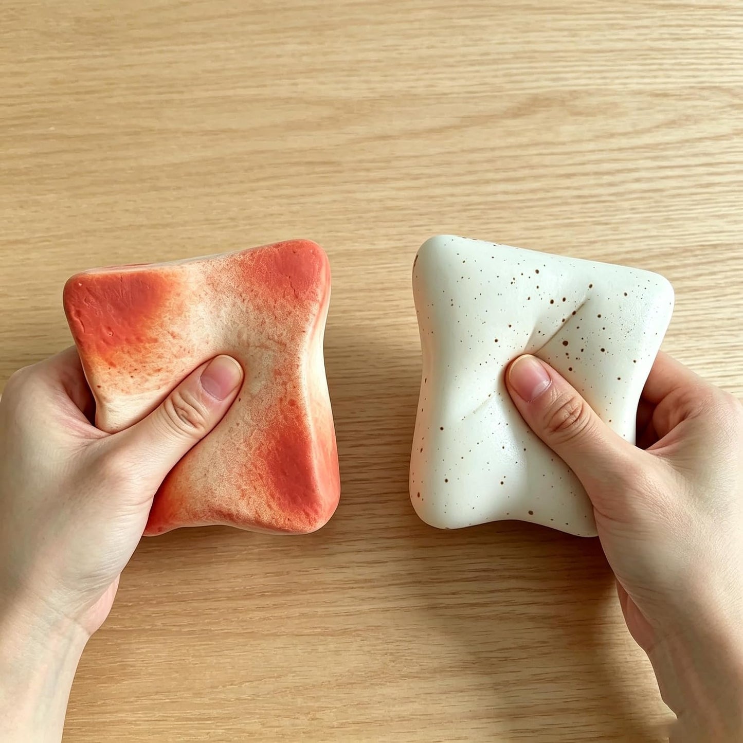 2PCS Soft Bread Butter Squishy Toy,Slow Rising Squishy Funny Novelty Sensory Fidget Toy, Portable Squishy Play Toy for Anxiety Calming, Party Favor(Pink/White)