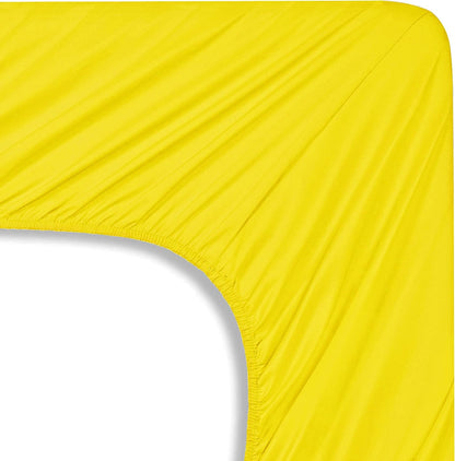 Mocassi Queen Sheet Set - Luxury Hotel 1800 Premier Bedding Sheets & Pillowcases - Ultra Soft Breathable & Cooling Bed Sheets - Deep Pocket - Wrinkle Resistant - 4 Piece Set - Queen, Yellow
