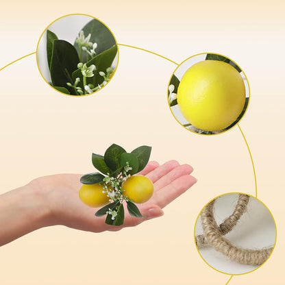 Lemon Napkin Rings Set of 6 Yellow Lemon Vine Leaf Napkin Holder Spring Summer Lemon Napkin Ring Holder for Wedding Dinner Party Table Decor