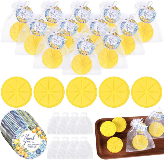 25 Sets Lemon Soap Party Favors Lemon Slices Shaped Soap with Greeting Tags and Bags Thank You for Celebrating with Us Guests Gifts for Wedding Bridal Party Baby Shower Baby Shower Favors
