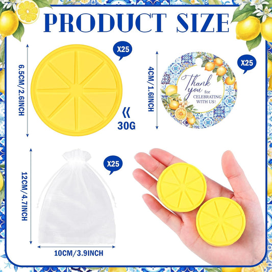 25 Sets Lemon Soap Party Favors Lemon Slices Shaped Soap with Greeting Tags and Bags Thank You for Celebrating with Us Guests Gifts for Wedding Bridal Party Baby Shower Baby Shower Favors