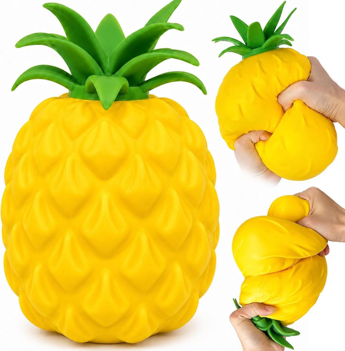 Jumbo Pineapple Squishy Toys,Squeeze Sensory Fidget Toys for Stress & Anxiety Relief,Cute Giant Fruit Stress Balls Squishies Toy,Birthday Gifts Party Favor for Adults Kids