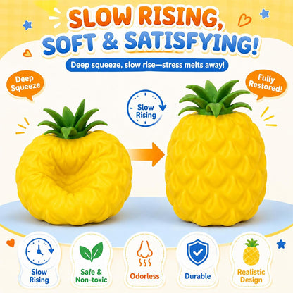 Jumbo Pineapple Squishy Toys,Squeeze Sensory Fidget Toys for Stress & Anxiety Relief,Cute Giant Fruit Stress Balls Squishies Toy,Birthday Gifts Party Favor for Adults Kids