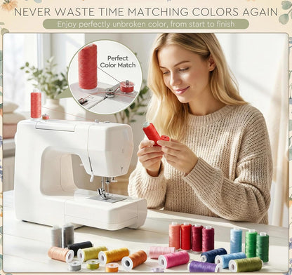 ilauke 72 Pcs Sewing Thread 700 Yards, 36 Colors with Prewound Bobbins | Thread for Sewing, Polyester Sewing Machine Threads for Brother Singer Janome with Sewing Supplies