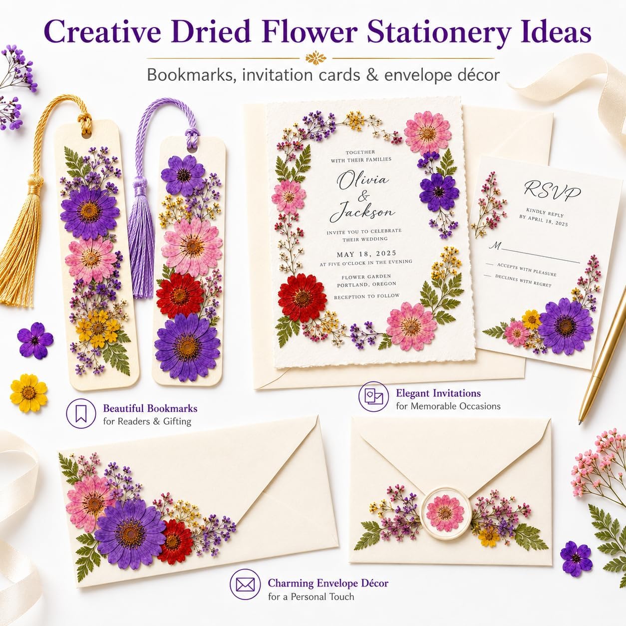 70 pcs Dried Flowers for Resin, Natural Flowers and Leaves Kit with Tweezers， Vacuum Sealed DIY Pressed Flowers for Jewelry Molds, Candle Soap Making, Scrapbook, Nail Art (Colorful-C)