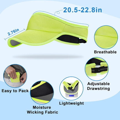 Sports Sun Visor Hat for Women Men, Lightweight Quick-Dry Sun Hat | UPF50+, packable & breathable visor hat, adjustable fit, for running, tennis, golf, cycling, pickleball and outdoor sports