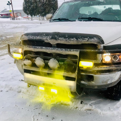 LED Light Bar 2Pcs 4 Inch 36W Yellow Flood Spot Combo Triple Row Driving Lamp Roof Bumper Off Road LED Work Lights Pods for Van Camper Wagon Car Pickup Golf Cart ATV UTV SUV Truck Boat 4x4