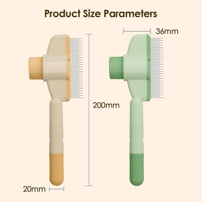 Flea Comb for Cats Dogs Brush for Shedding Self Cleaning Pet Comb Lice Comb Long & Short Stainless Steel Metal Grooming Brush(Yellow)