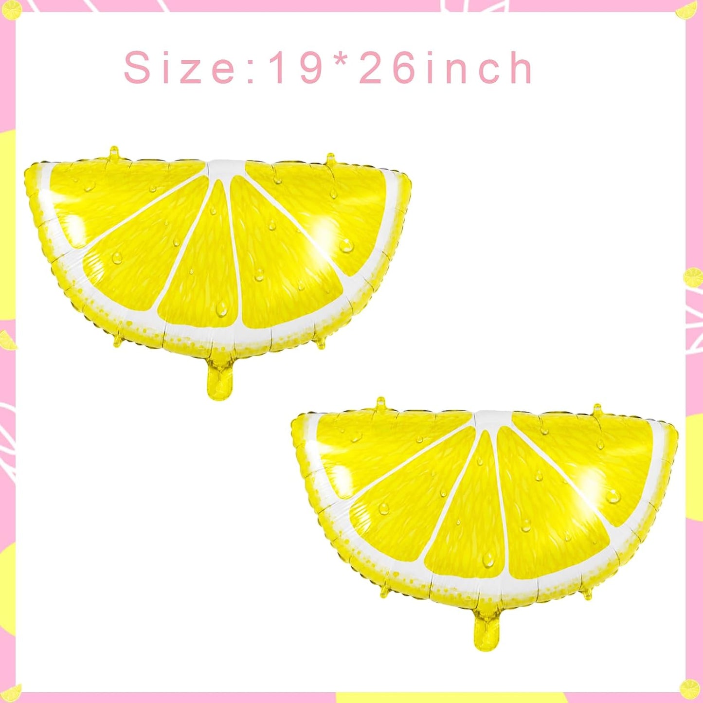10Pcs Lemon Foil Balloons Lemon Party Balloons Lemon Slices Summer Fruit Lemon Balloons for Lemon Birthday Baby Shower Summer Lemonade Bridal Shower Wedding Lemon Party Decorations