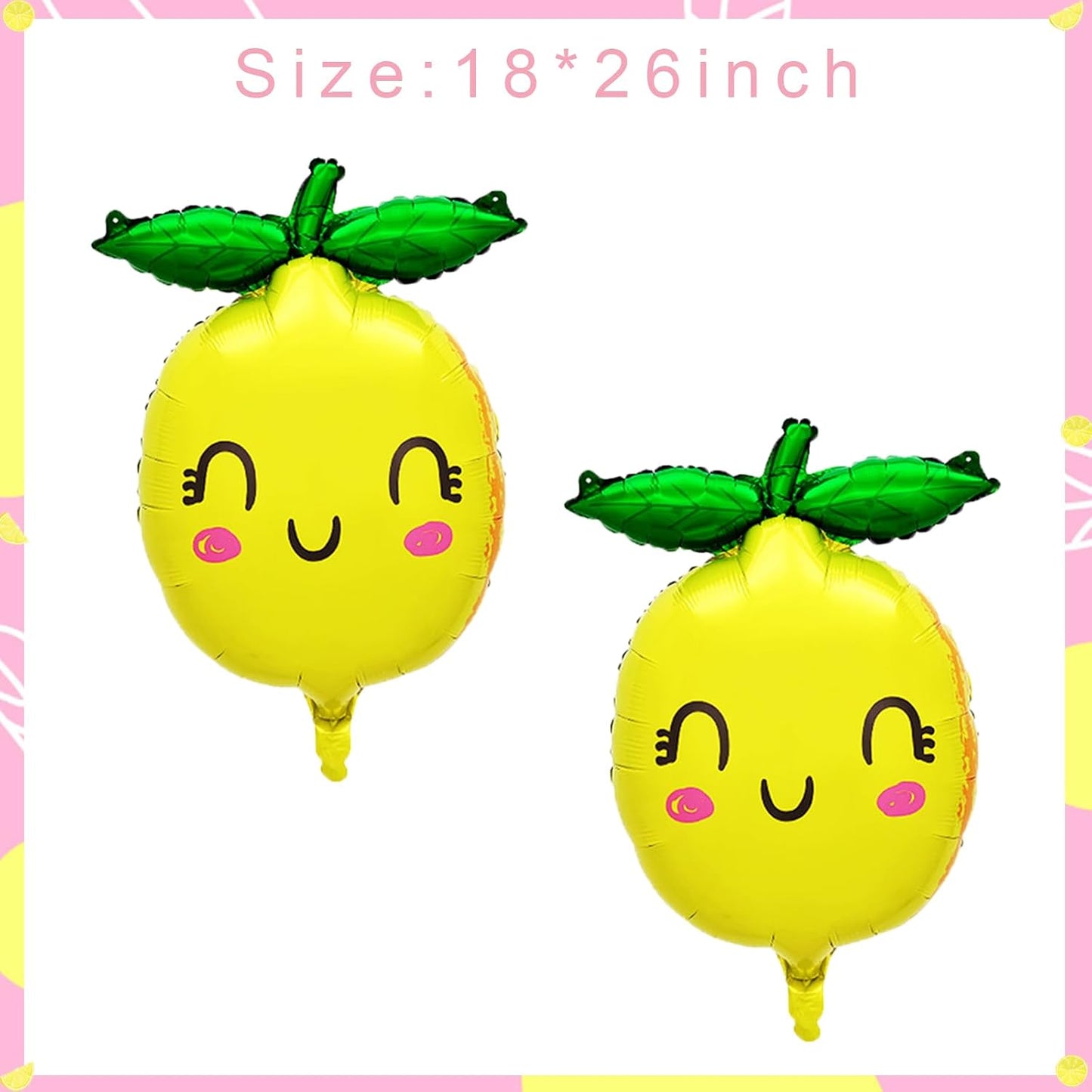 10Pcs Lemon Foil Balloons Lemon Party Balloons Lemon Slices Summer Fruit Lemon Balloons for Lemon Birthday Baby Shower Summer Lemonade Bridal Shower Wedding Lemon Party Decorations