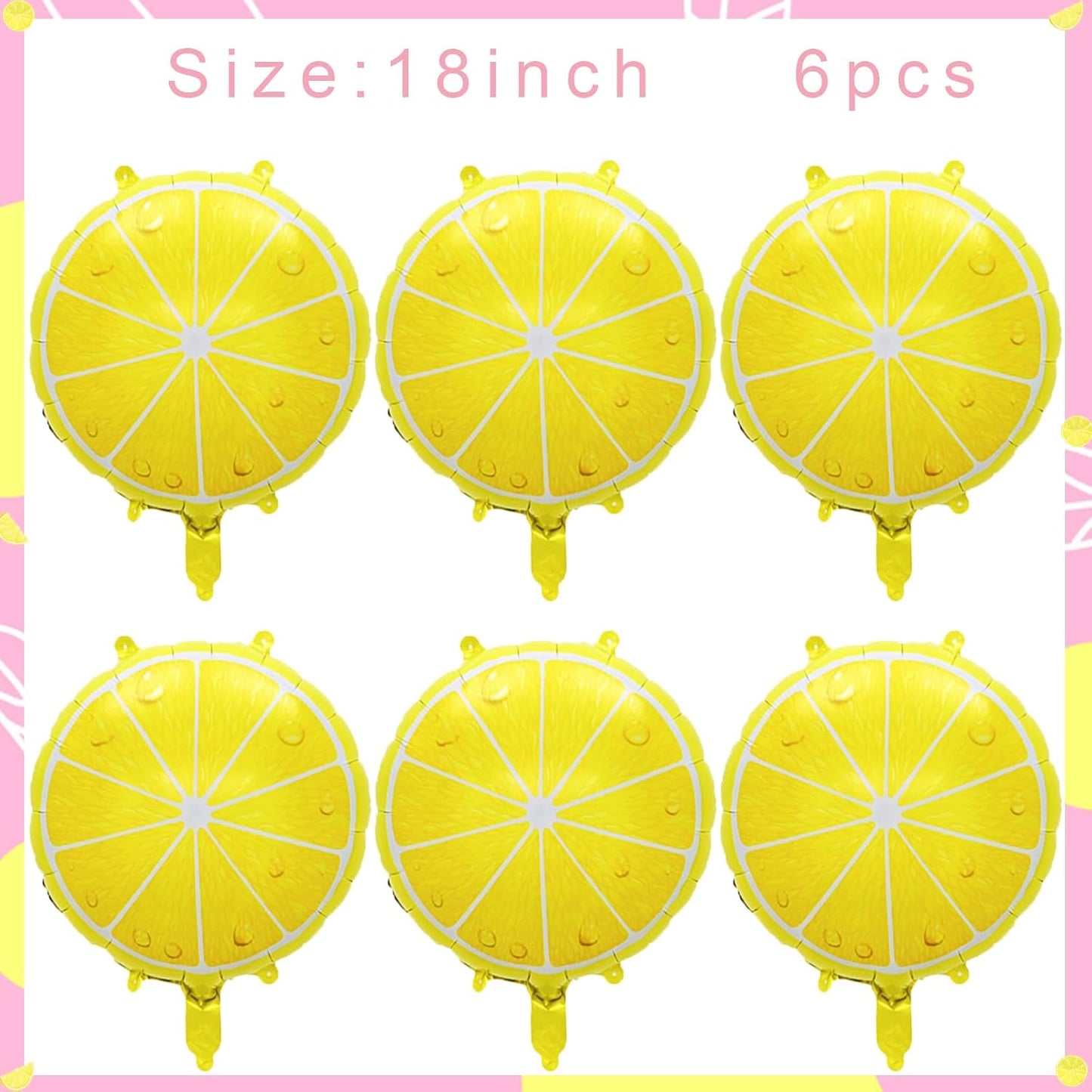10Pcs Lemon Foil Balloons Lemon Party Balloons Lemon Slices Summer Fruit Lemon Balloons for Lemon Birthday Baby Shower Summer Lemonade Bridal Shower Wedding Lemon Party Decorations