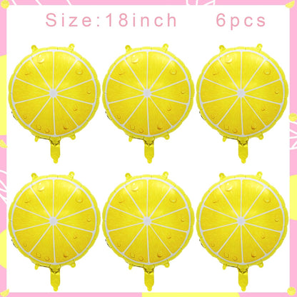 10Pcs Lemon Foil Balloons Lemon Party Balloons Lemon Slices Summer Fruit Lemon Balloons for Lemon Birthday Baby Shower Summer Lemonade Bridal Shower Wedding Lemon Party Decorations
