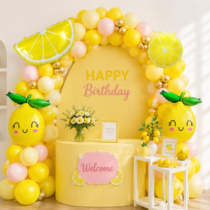 10Pcs Lemon Foil Balloons Lemon Party Balloons Lemon Slices Summer Fruit Lemon Balloons for Lemon Birthday Baby Shower Summer Lemonade Bridal Shower Wedding Lemon Party Decorations